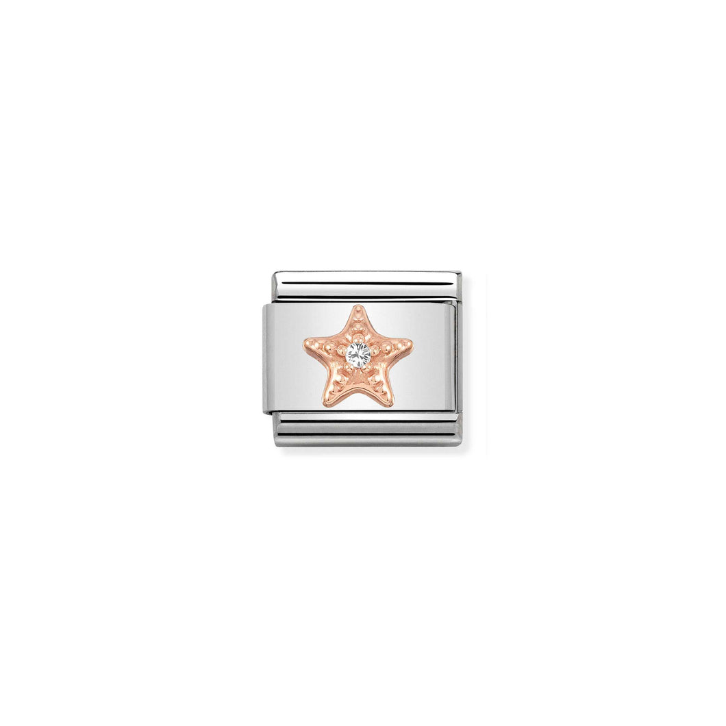 COMPOSABLE CLASSIC LINK 430305/27 STARFISH IN 9K ROSE GOLD & CZ