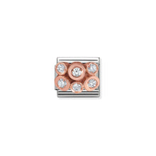 Load image into Gallery viewer, COMPOSABLE CLASSIC LINK 430306/01 CRYSTAL CLUSTER IN 9K ROSE GOLD &amp; CZ
