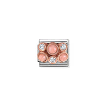 Load image into Gallery viewer, COMPOSABLE CLASSIC LINK 430307/02 CLUSTER WITH PINK CORAL IN 9K ROSE GOLD &amp; CZ
