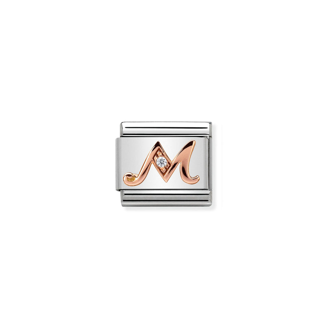 COMPOSABLE CLASSIC LINK 430310/13 LETTER M IN 9K ROSE GOLD