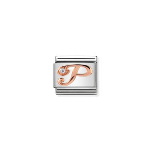 COMPOSABLE CLASSIC LINK 430310/16 LETTER P IN 9K ROSE GOLD