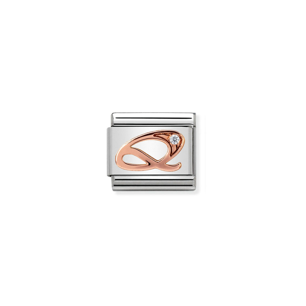 COMPOSABLE CLASSIC LINK 430310/17 LETTER Q IN 9K ROSE GOLD