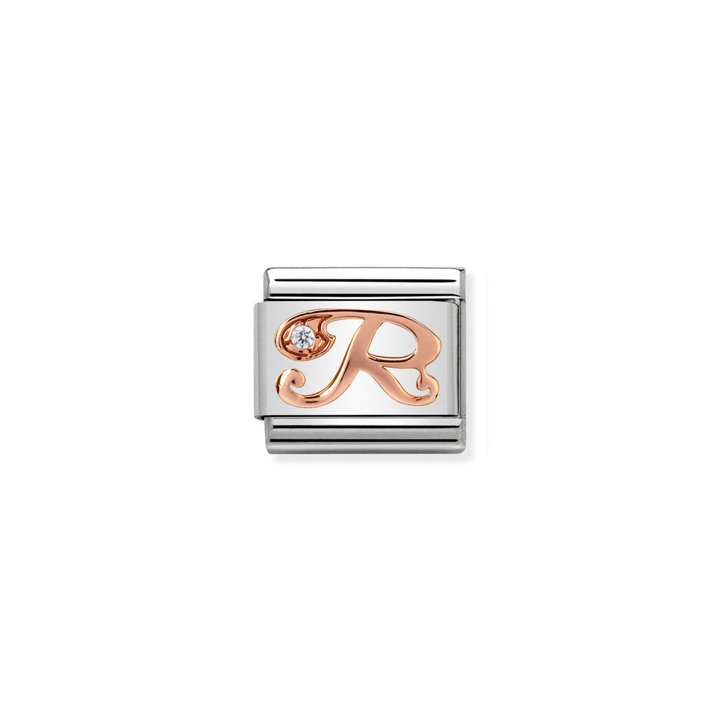 COMPOSABLE CLASSIC LINK 430310/18 LETTER R IN 9K ROSE GOLD