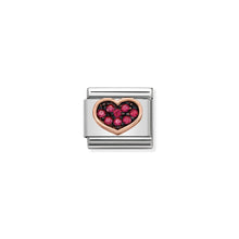 Load image into Gallery viewer, COMPOSABLE CLASSIC LINK 430311/01 HEART RED CZ IN 9K ROSE GOLD

