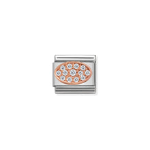 Load image into Gallery viewer, COMPOSABLE CLASSIC LINK 430312/01 OVAL WHITE CZ IN 9K ROSE GOLD
