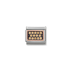 COMPOSABLE CLASSIC LINK 430313/04 RECTANGLE WITH CHAMPAGNE PAVÉ CZ IN 9K ROSE GOLD