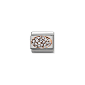COMPOSABLE CLASSIC LINK 430314/04 WHITE CZ DOME IN 9K ROSE GOLD