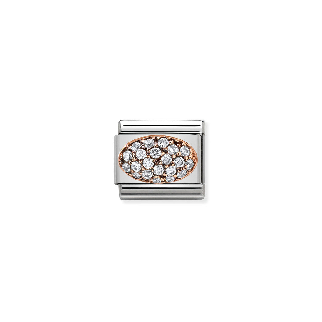 COMPOSABLE CLASSIC LINK 430314/04 WHITE CZ DOME IN 9K ROSE GOLD
