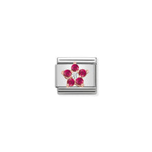 Load image into Gallery viewer, COMPOSABLE CLASSIC LINK 430317/01 RED/WHITE CZ FLOWER IN 9K ROSE GOLD
