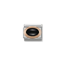 Load image into Gallery viewer, COMPOSABLE CLASSIC LINK 430501/02 BLACK AGATE OVAL IN 9K ROSE GOLD
