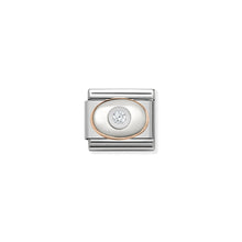 Load image into Gallery viewer, COMPOSABLE CLASSIC LINK 430504/01 MOTHER OF PEARL &amp; WHITE CZ IN 9K ROSE GOLD
