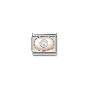 COMPOSABLE CLASSIC LINK 430504/02 PINK MOTHER OF PEARL & CZ IN 9K ROSE GOLD