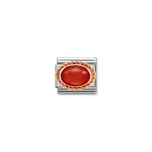 COMPOSABLE CLASSIC LINK 430507/11 RED CORAL IN 9K ROSE GOLD
