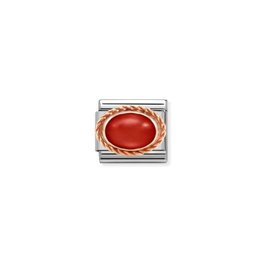 COMPOSABLE CLASSIC LINK 430507/11 RED CORAL IN 9K ROSE GOLD