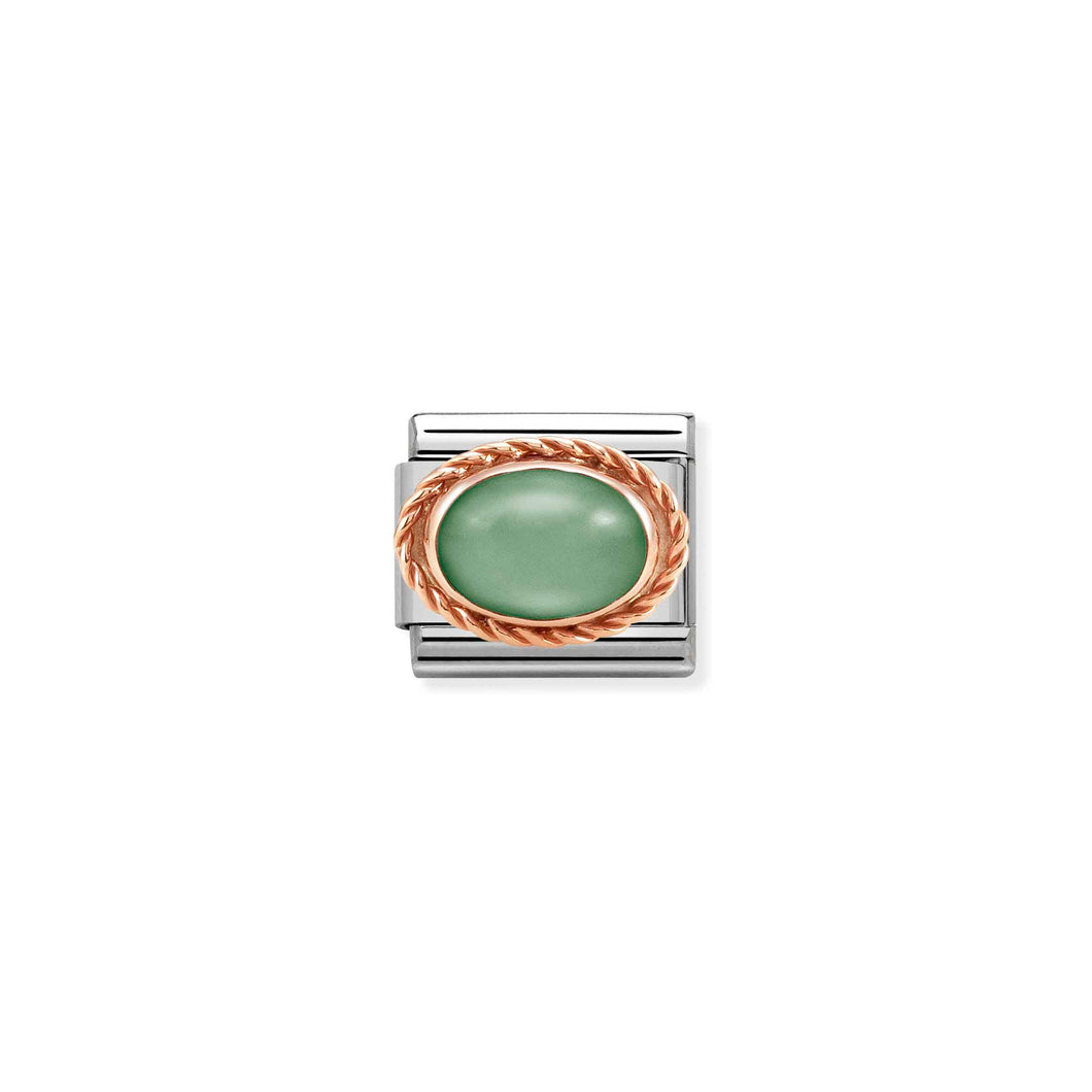 COMPOSABLE CLASSIC LINK 430507/23 GREEN AVENTURINE IN 9K ROSE GOLD