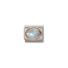 Load image into Gallery viewer, COMPOSABLE CLASSIC LINK 430507/31 MILKY AQUAMARINE IN 9K ROSE GOLD

