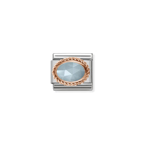 COMPOSABLE CLASSIC LINK 430507/31 MILKY AQUAMARINE IN 9K ROSE GOLD