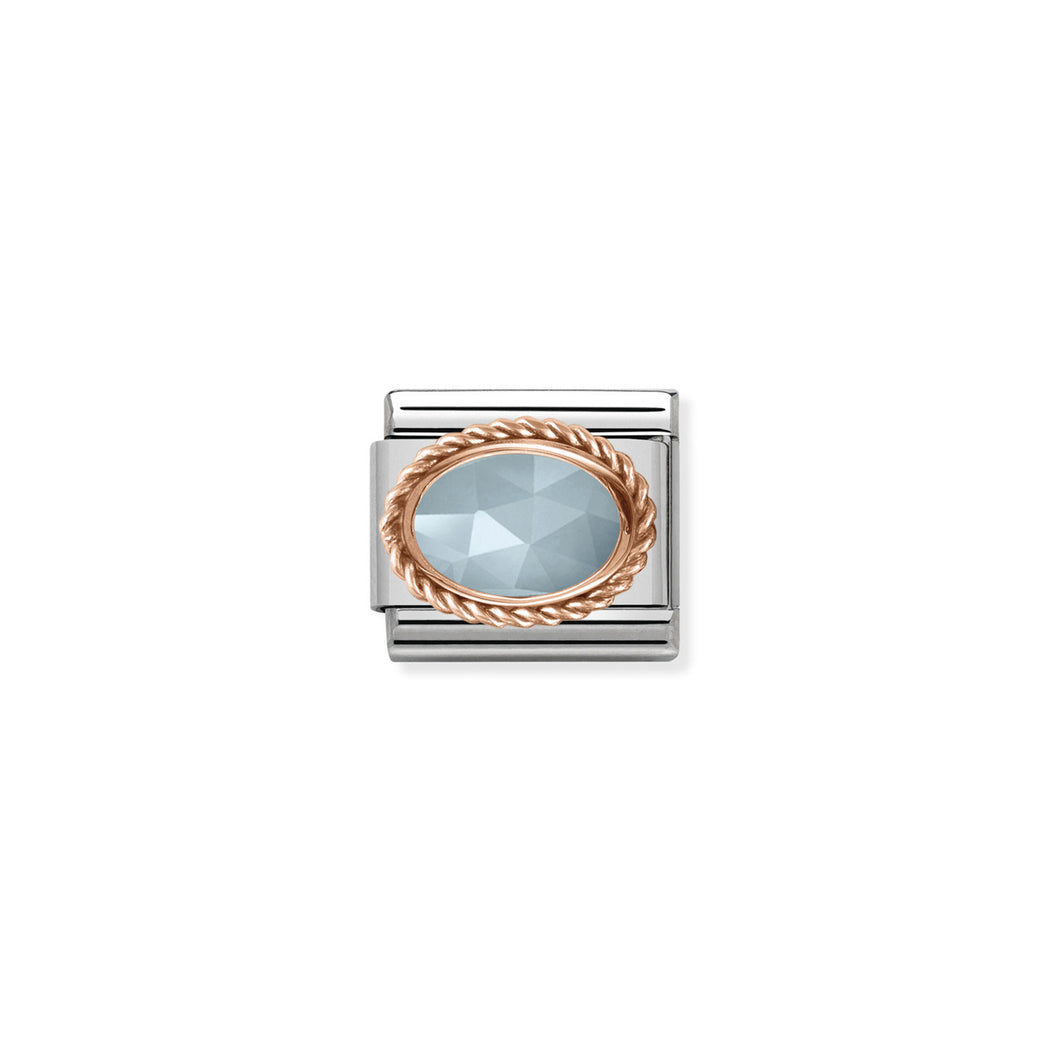 COMPOSABLE CLASSIC LINK 430507/31 MILKY AQUAMARINE IN 9K ROSE GOLD