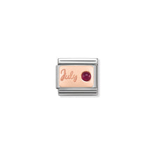 Load image into Gallery viewer, COMPOSABLE CLASSIC LINK 430508/07 JULY RUBY IN 9K ROSE GOLD
