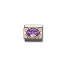 Load image into Gallery viewer, COMPOSABLE CLASSIC LINK 430601/001 PURPLE FACETED OVAL CZ IN 9K ROSE GOLD
