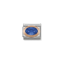 Load image into Gallery viewer, COMPOSABLE CLASSIC LINK 430601/007 BLUE FACETED OVAL CZ IN 9K ROSE GOLD
