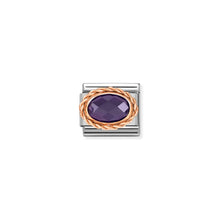 Load image into Gallery viewer, COMPOSABLE CLASSIC LINK 430603/001 OVAL FACETED CZ PURPLE IN 9K ROSE GOLD
