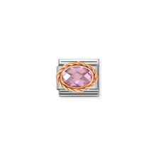 Load image into Gallery viewer, COMPOSABLE CLASSIC LINK 430603/003 OVAL FACETED CZ PINK IN 9K ROSE GOLD
