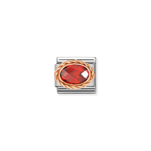 Load image into Gallery viewer, COMPOSABLE CLASSIC LINK 430603/005 OVAL FACETED RED IN 9K ROSE GOLD

