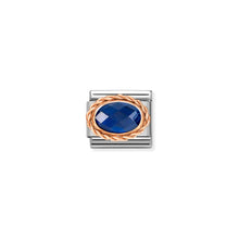 Load image into Gallery viewer, COMPOSABLE CLASSIC LINK 430603/007 OVAL FACETED CZ BLUE IN 9K ROSE GOLD
