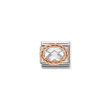 Load image into Gallery viewer, COMPOSABLE CLASSIC LINK 430603/010 OVAL FACETED CZ WHITE IN 9K ROSE GOLD
