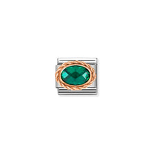 Load image into Gallery viewer, COMPOSABLE CLASSIC LINK 430603/027 OVAL FACETED EMERALD GREEN CZ IN 9K ROSE GOLD
