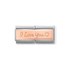 Load image into Gallery viewer, COMPOSABLE CLASSIC DOUBLE LINK 430710/04 I LOVE YOU IN 9K ROSE GOLD

