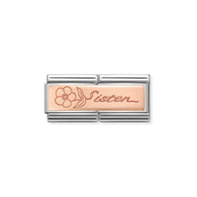 Load image into Gallery viewer, COMPOSABLE CLASSIC DOUBLE LINK 430710/15 SISTER WITH FLOWER IN 9K ROSE GOLD
