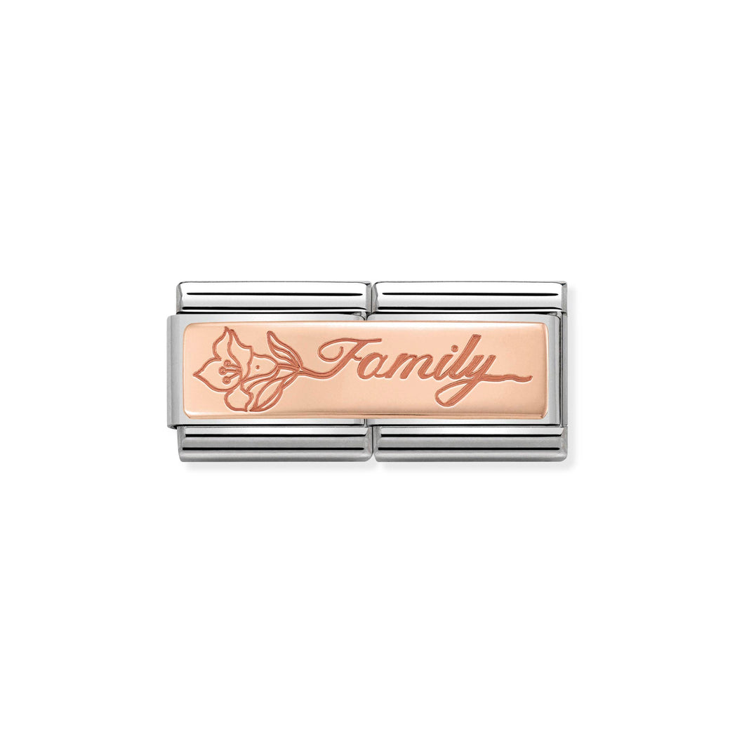 COMPOSABLE CLASSIC DOUBLE LINK 430710/17 FAMILY WITH FLOWER IN 9K ROSE GOLD