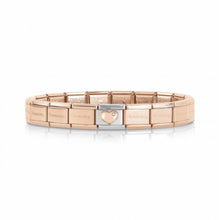 Load image into Gallery viewer, COMPOSABLE CLASSIC ROSE GOLD BRACELET SET 439011/20 WITH HEART LINK IN 9K ROSE GOLD &amp; CZ
