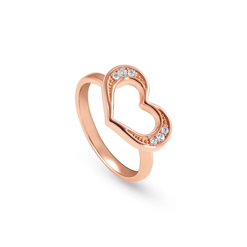 UNICA RING 146400/002/023 ROSE GOLD HEART & CZ