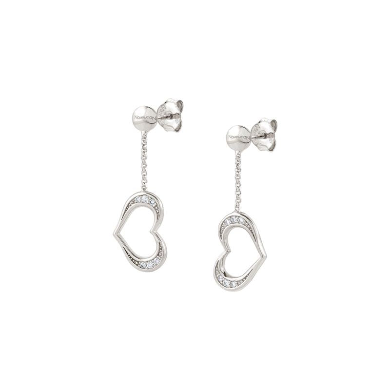 UNICA EARRINGS 146409/001 SILVER HEARTS WITH CZ