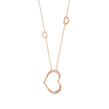 Load image into Gallery viewer, UNICA LARGE PENDANT NECKLACE 146406/002 ROSE GOLD HEART &amp; CZ
