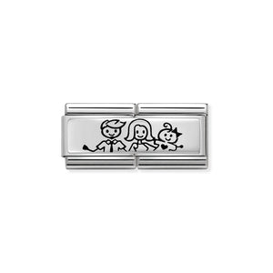 COMPOSABLE CLASSIC DOUBLE LINK 330710/33 FAMILY WITH BABY GIRL IN 925 SILVER